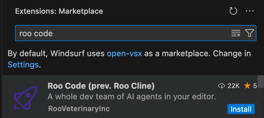 Open VSX Registry with ProdE extension ready to install
