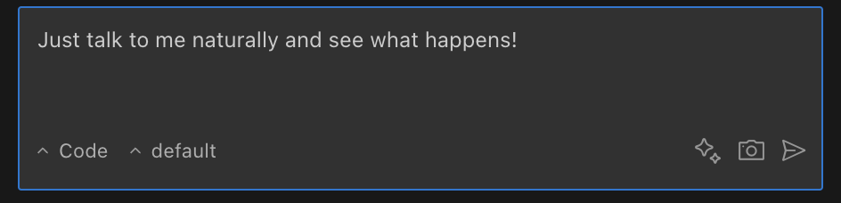 Example of typing a request in ProdE